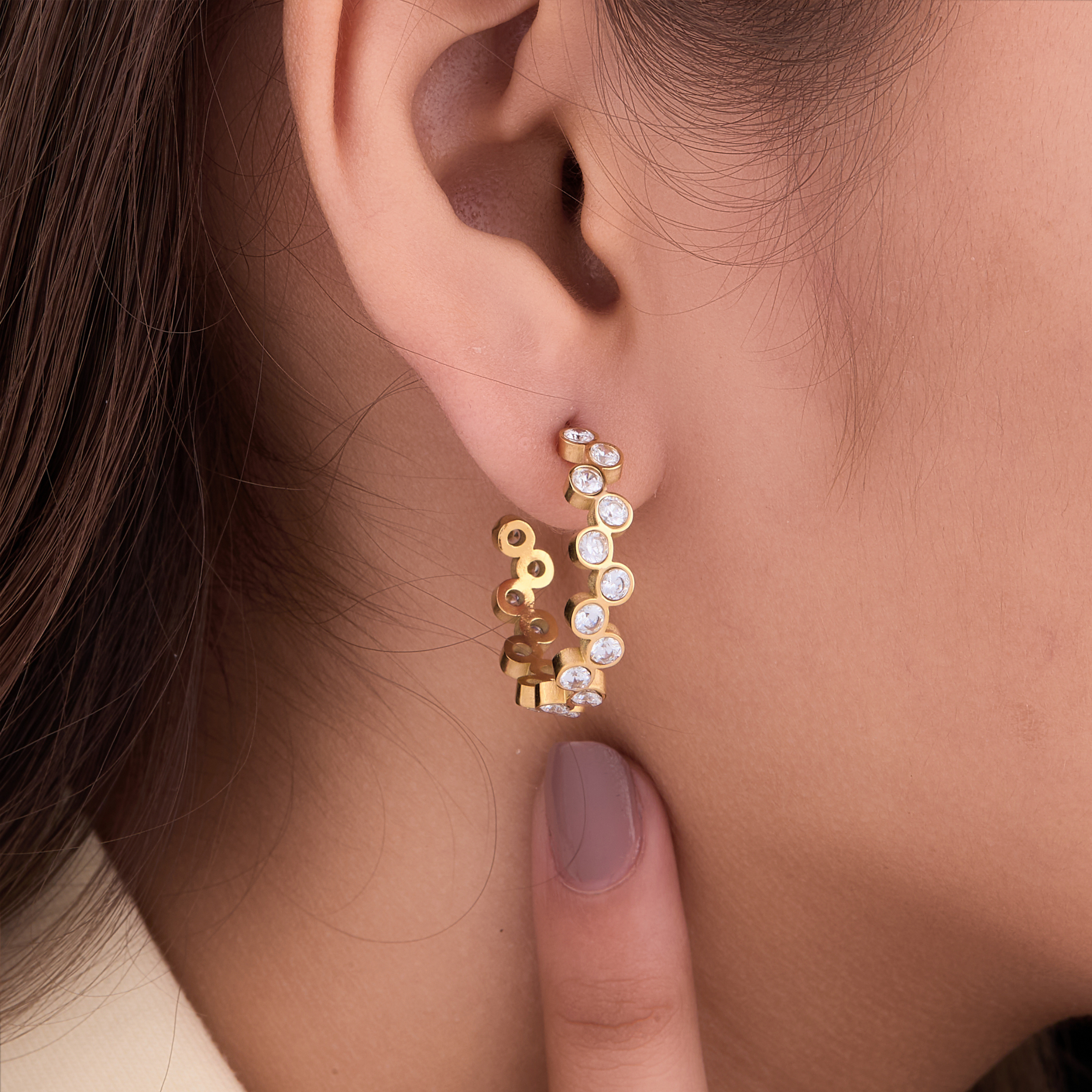 Galaxy Crystal Hoops