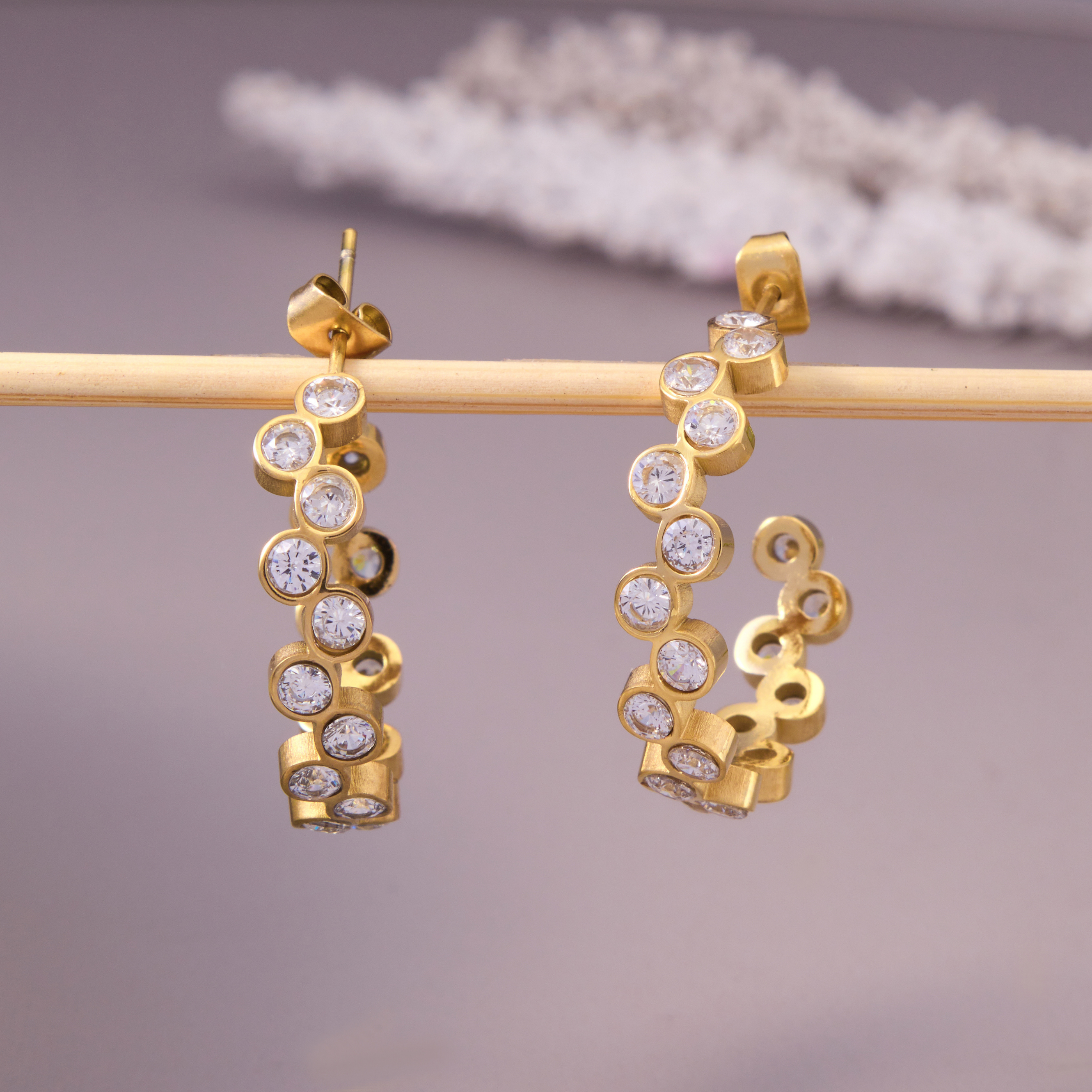 Galaxy Crystal Hoops