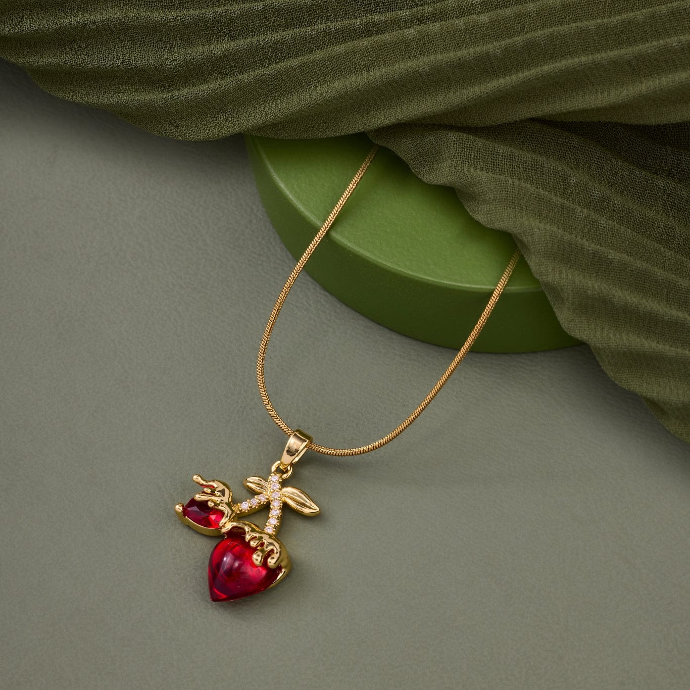 Strawberry Heart Necklace