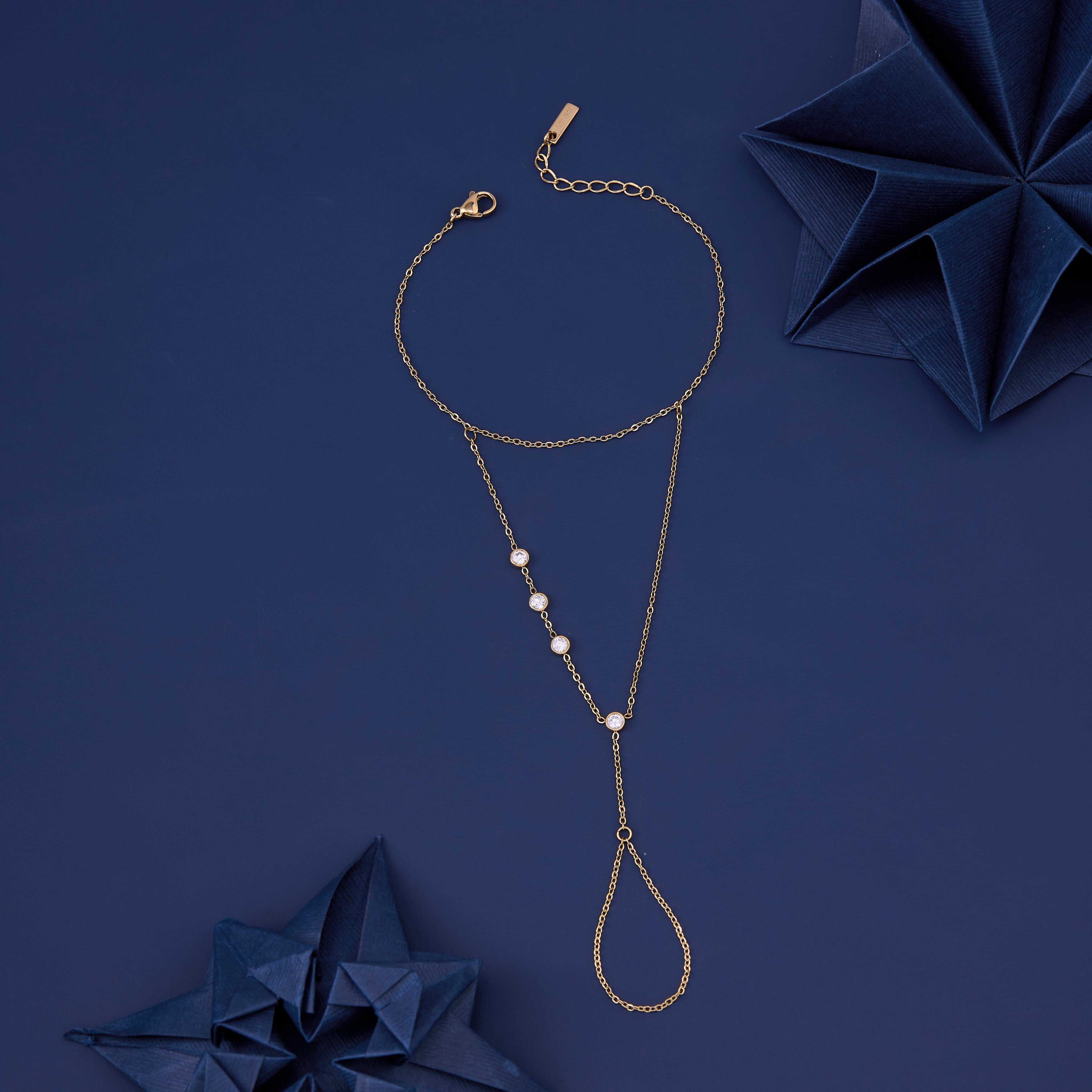 Prism Gold Ring Chain Bracelet