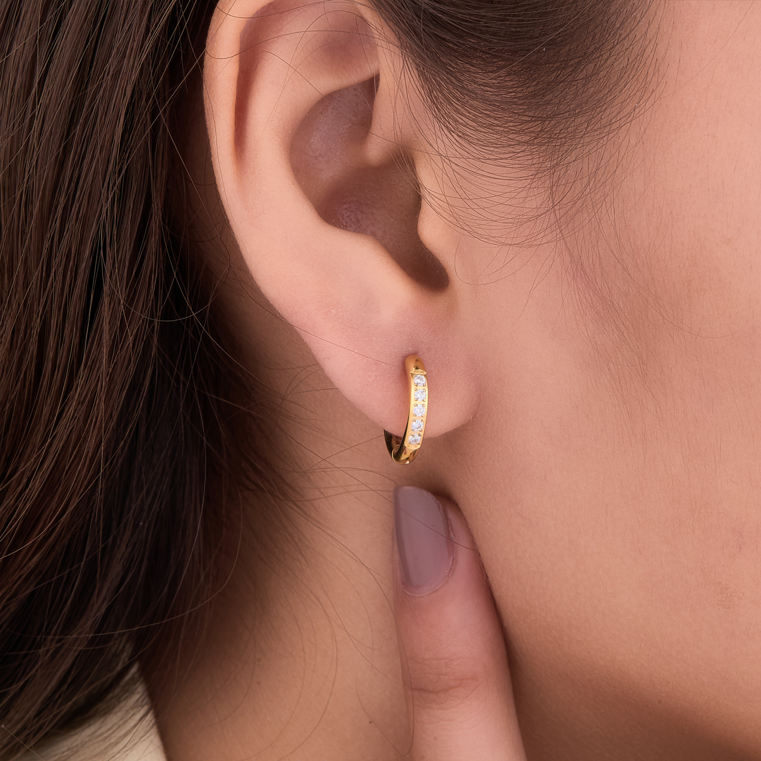 Classic Zirconia Mini Hoop Earrings
