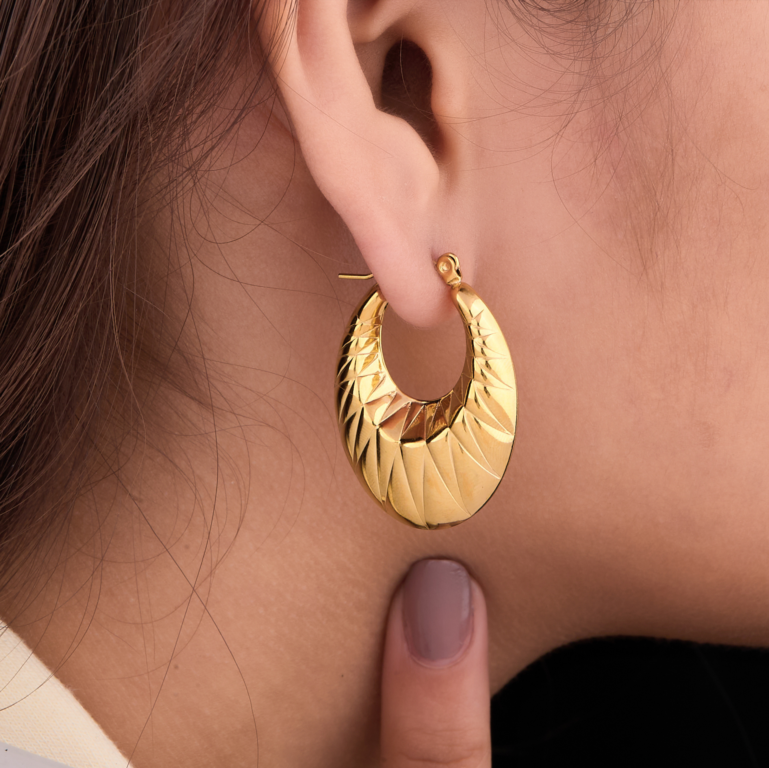 Grand Cross Hoops Earrings