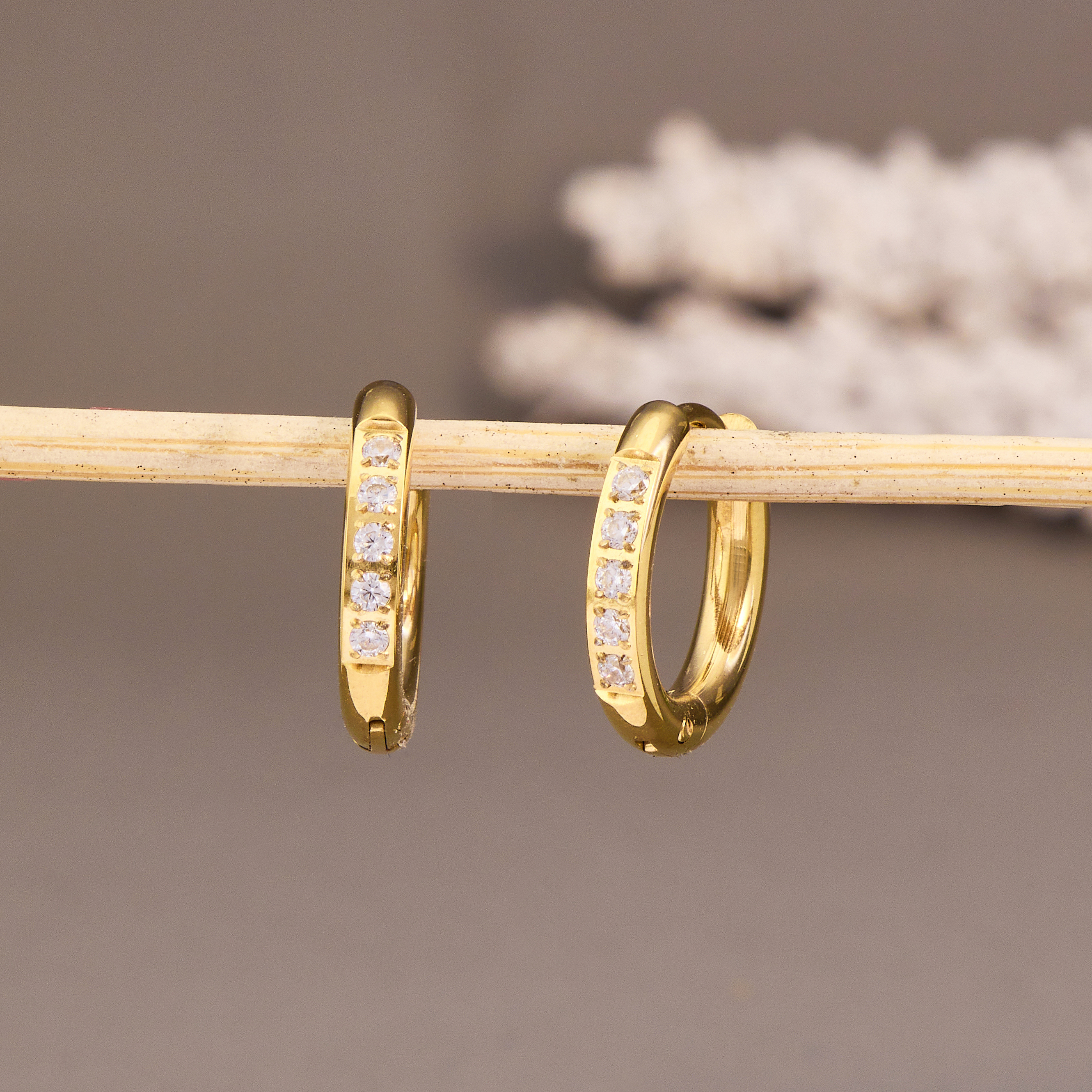 Classic Zirconia Mini Hoop Earrings