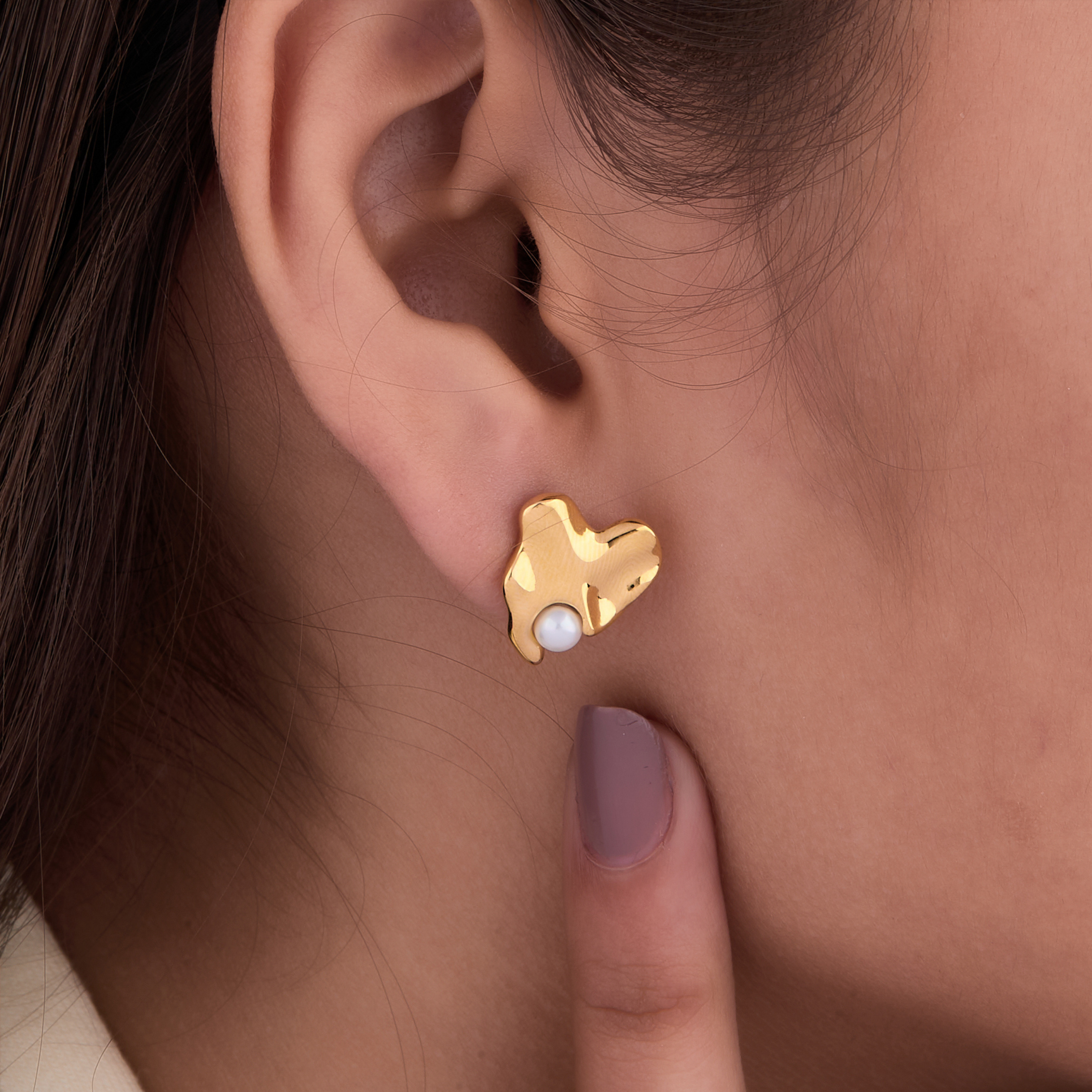 Twisted Gold Studs Earring