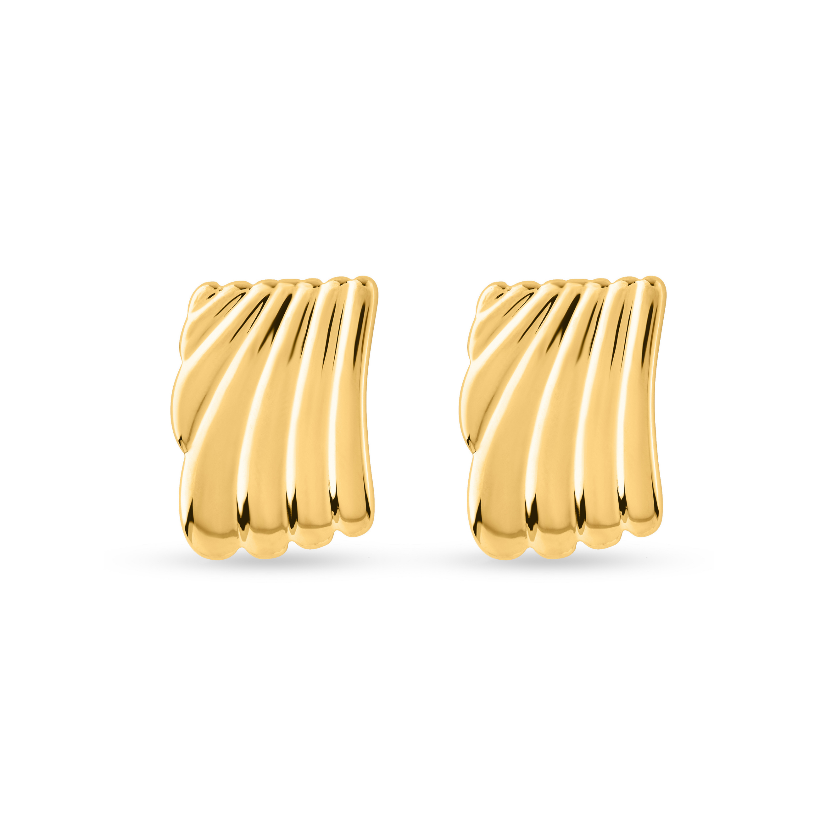 Ribbed Chunky Stud Earrings