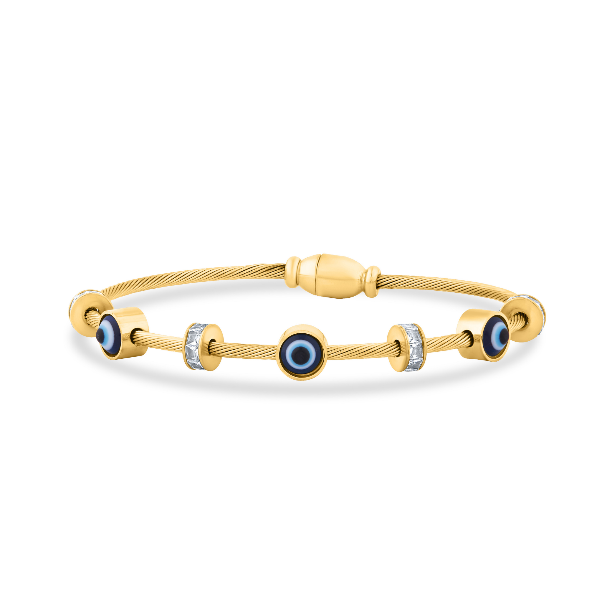 Gold Evil Eye Charm Bracelet