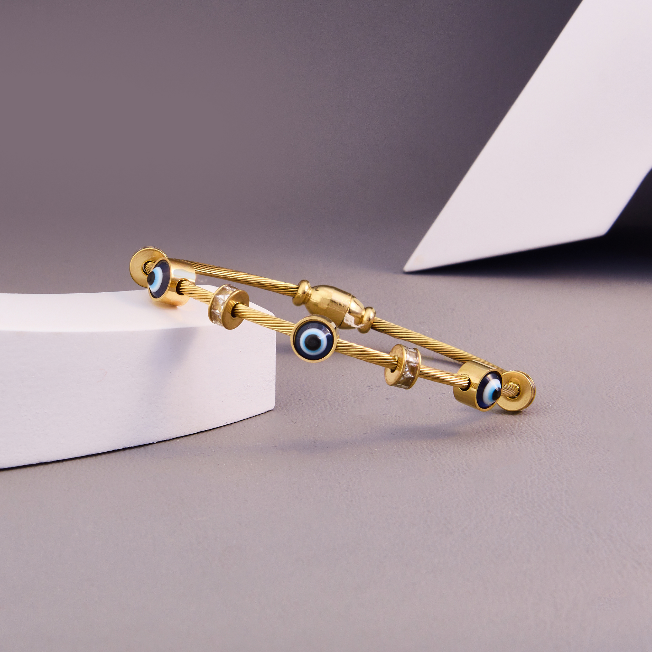 Gold Evil Eye Charm Bracelet