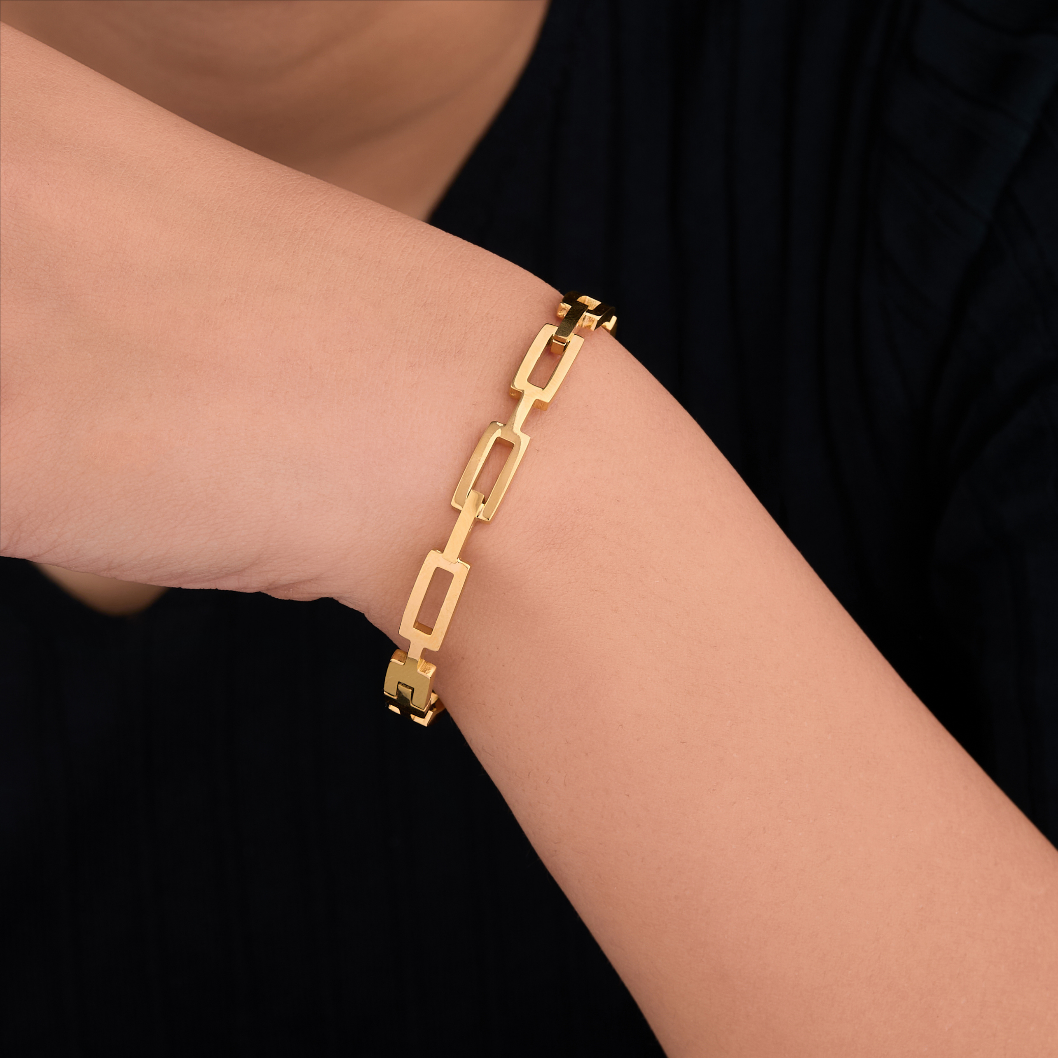 Classic Gold Link Stack Band