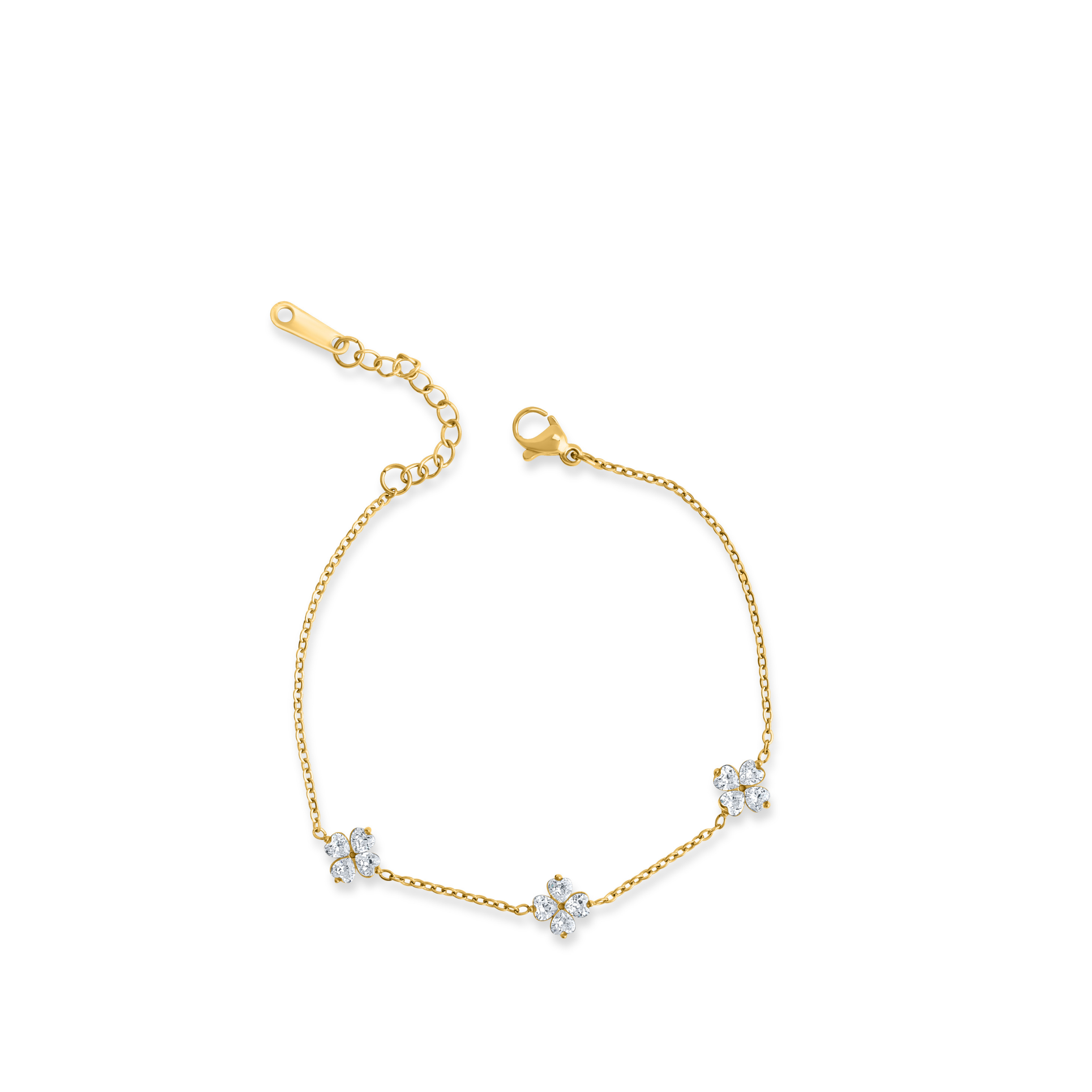 Gold Floral Smile Diamond Bracelet