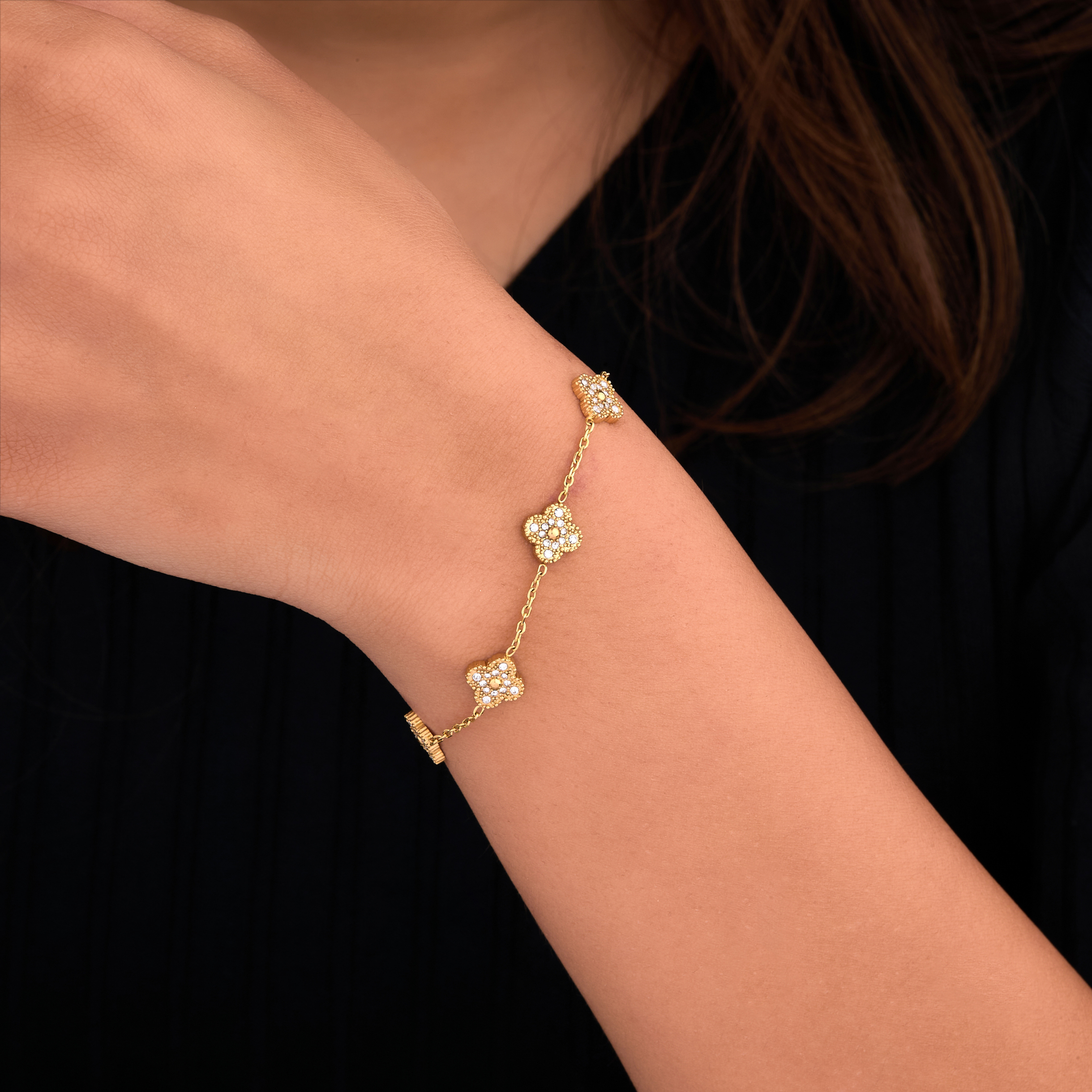 Gold Tone Zirconia Bracelet