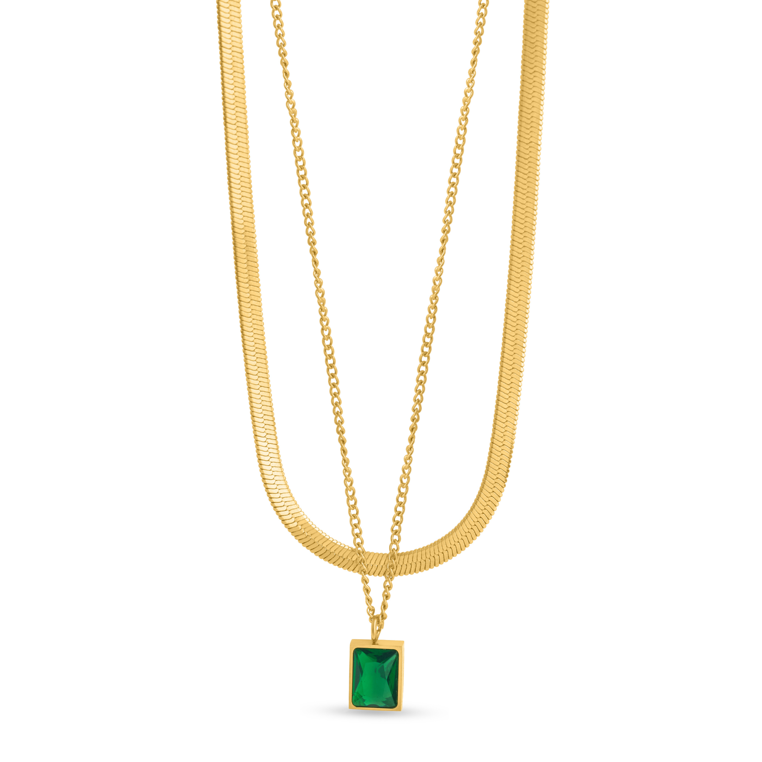 Layered Emerald Necklace