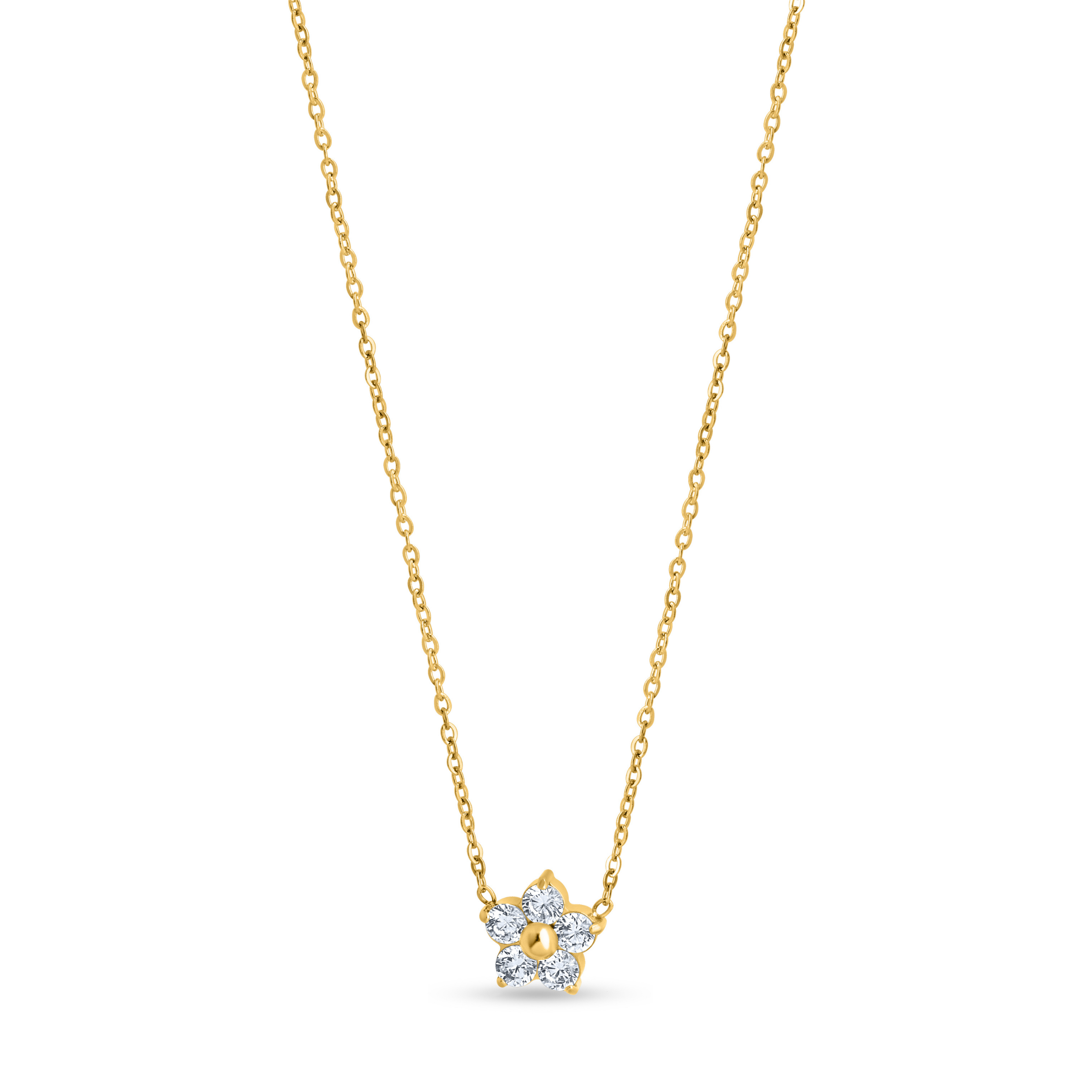 Dainty Flower Cz Necklace