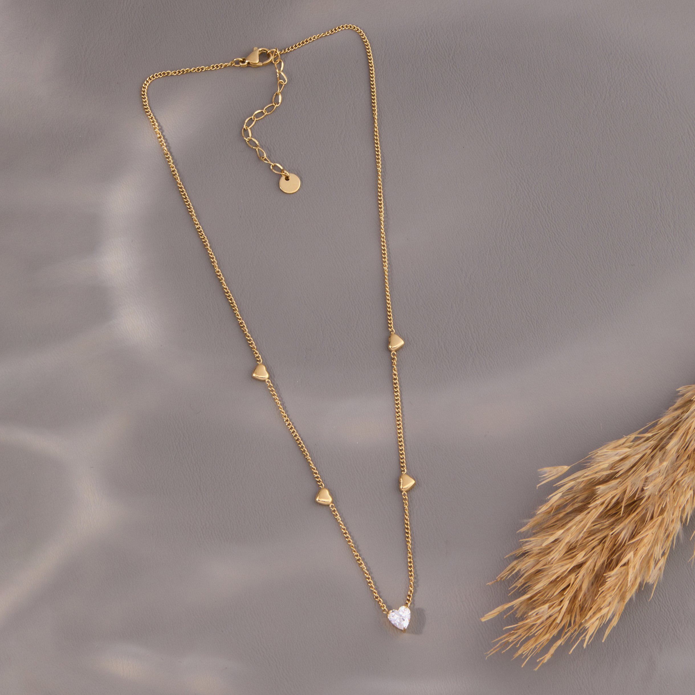 Heart Shaped Solitaire Pendant With Chain