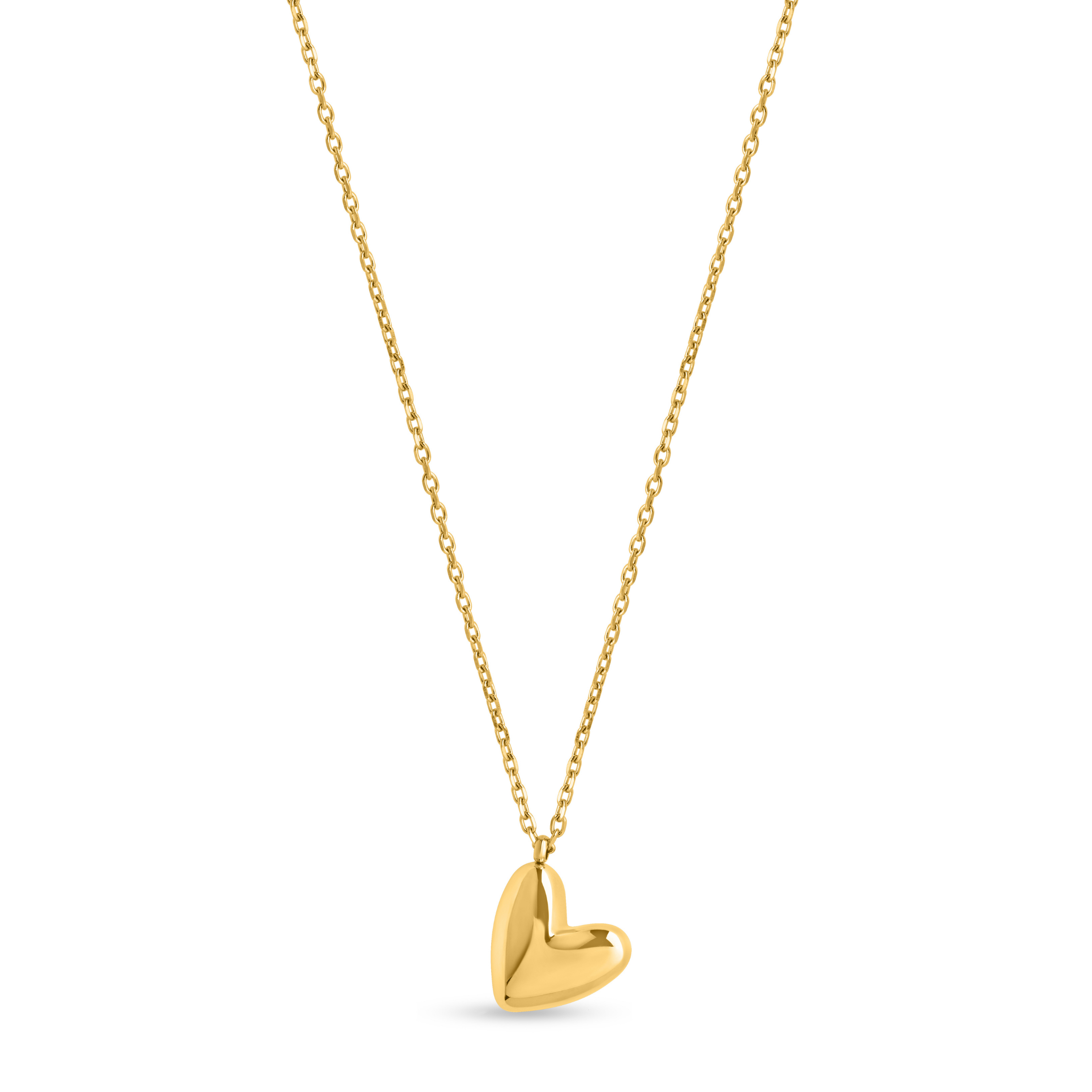 Large Puff Heart Pendant Necklace