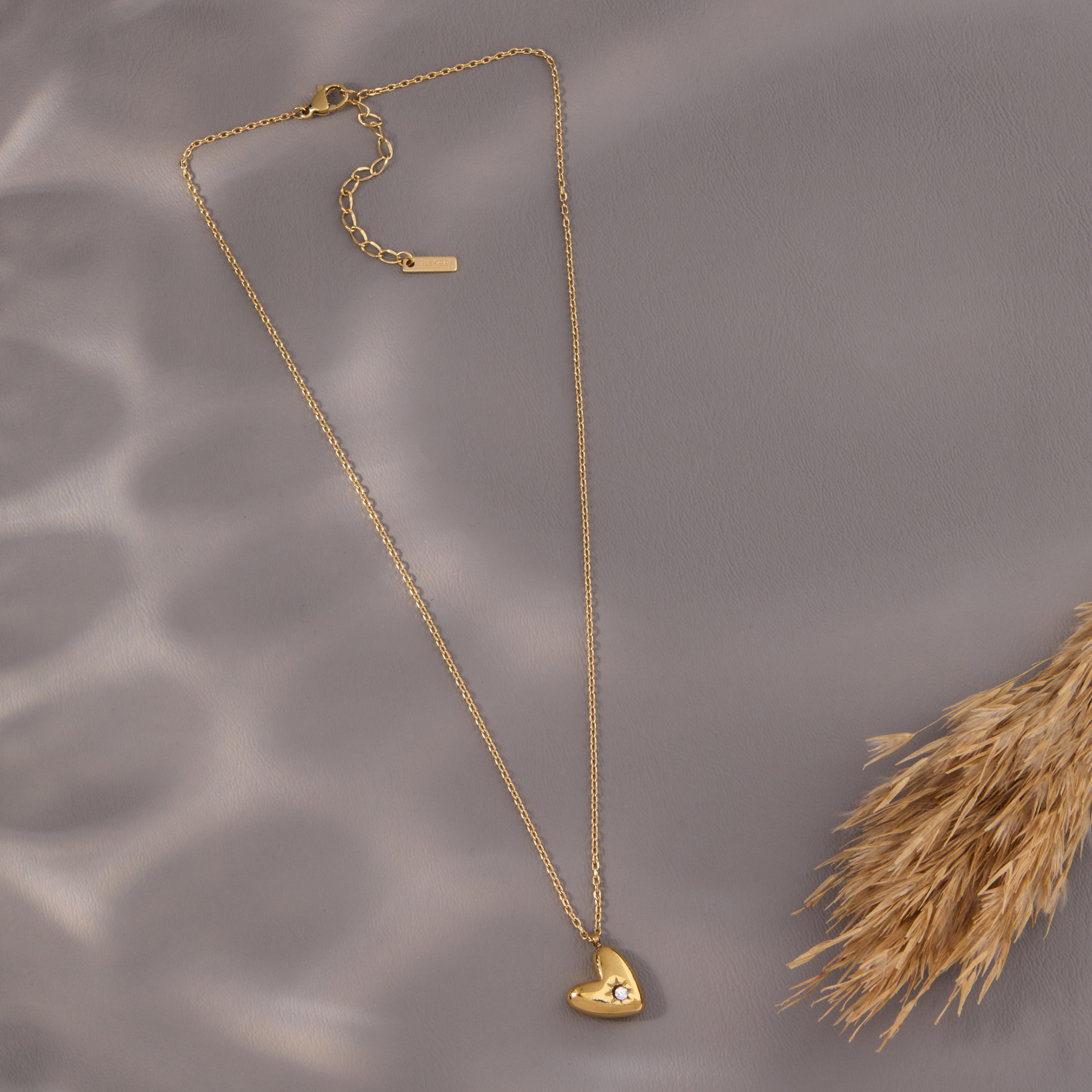 Large Puff Heart Pendant Necklace