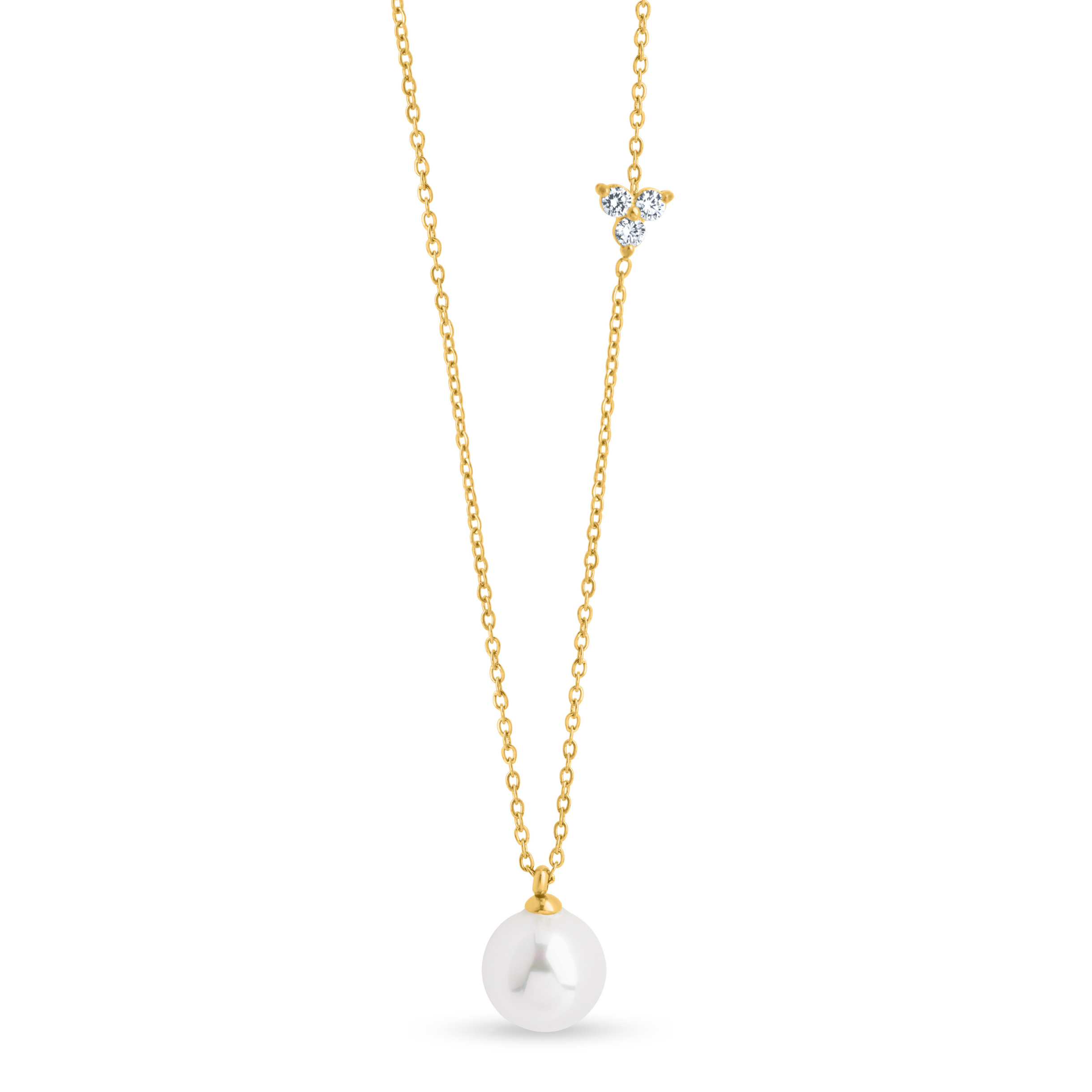 Silver Shimmering Bloom Pendant With Link Chain