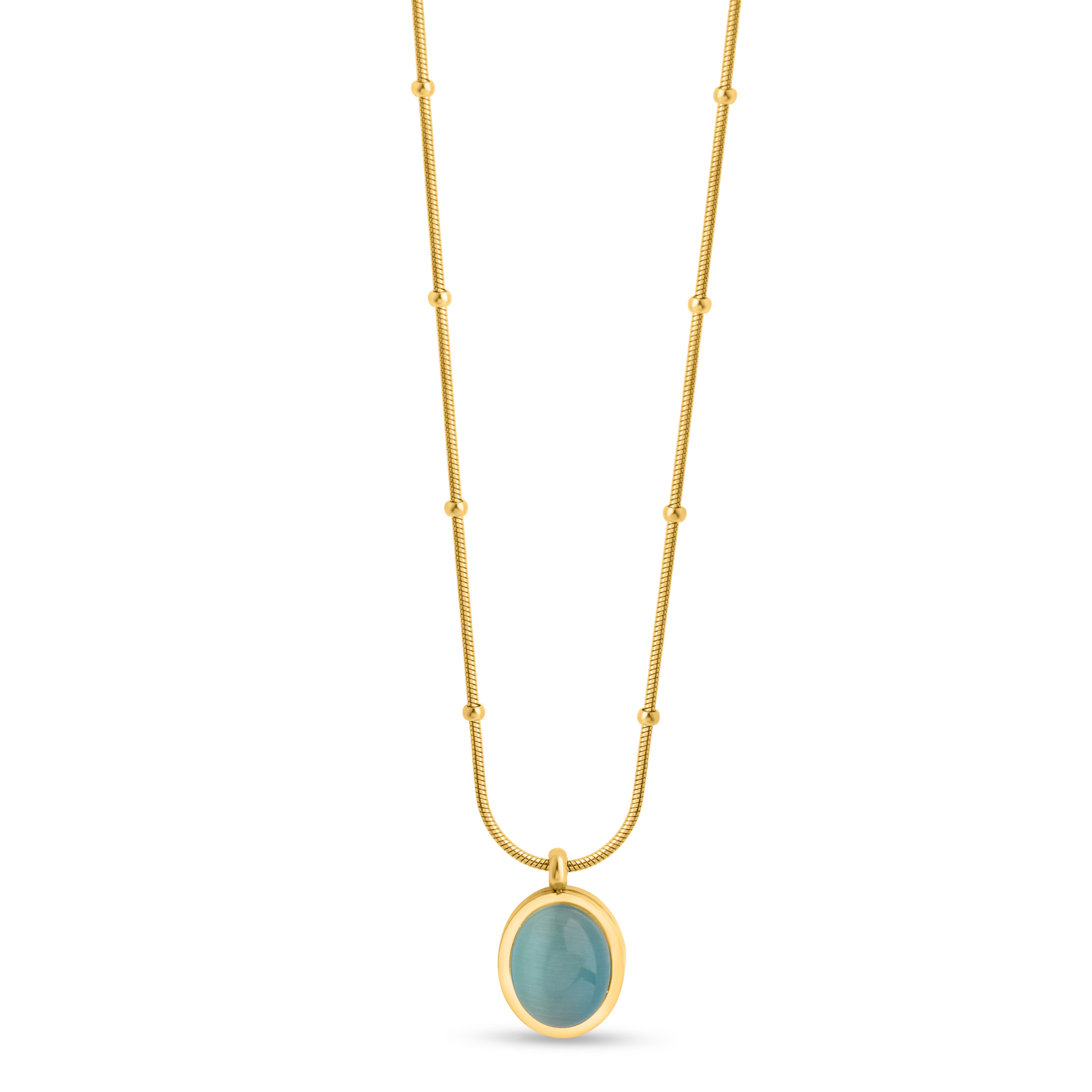 Aqua Turquoise Oval Necklace