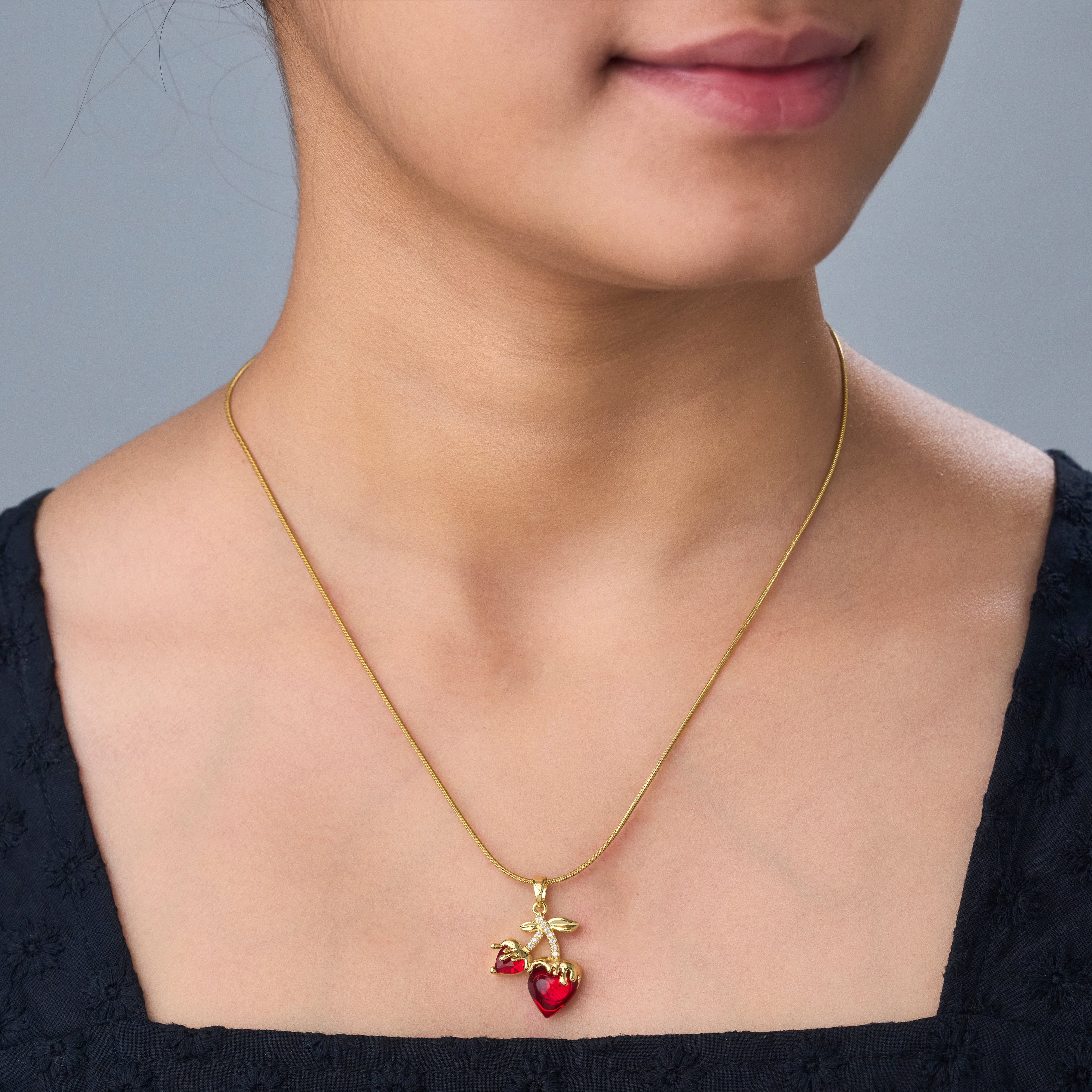 Strawberry Heart Necklace