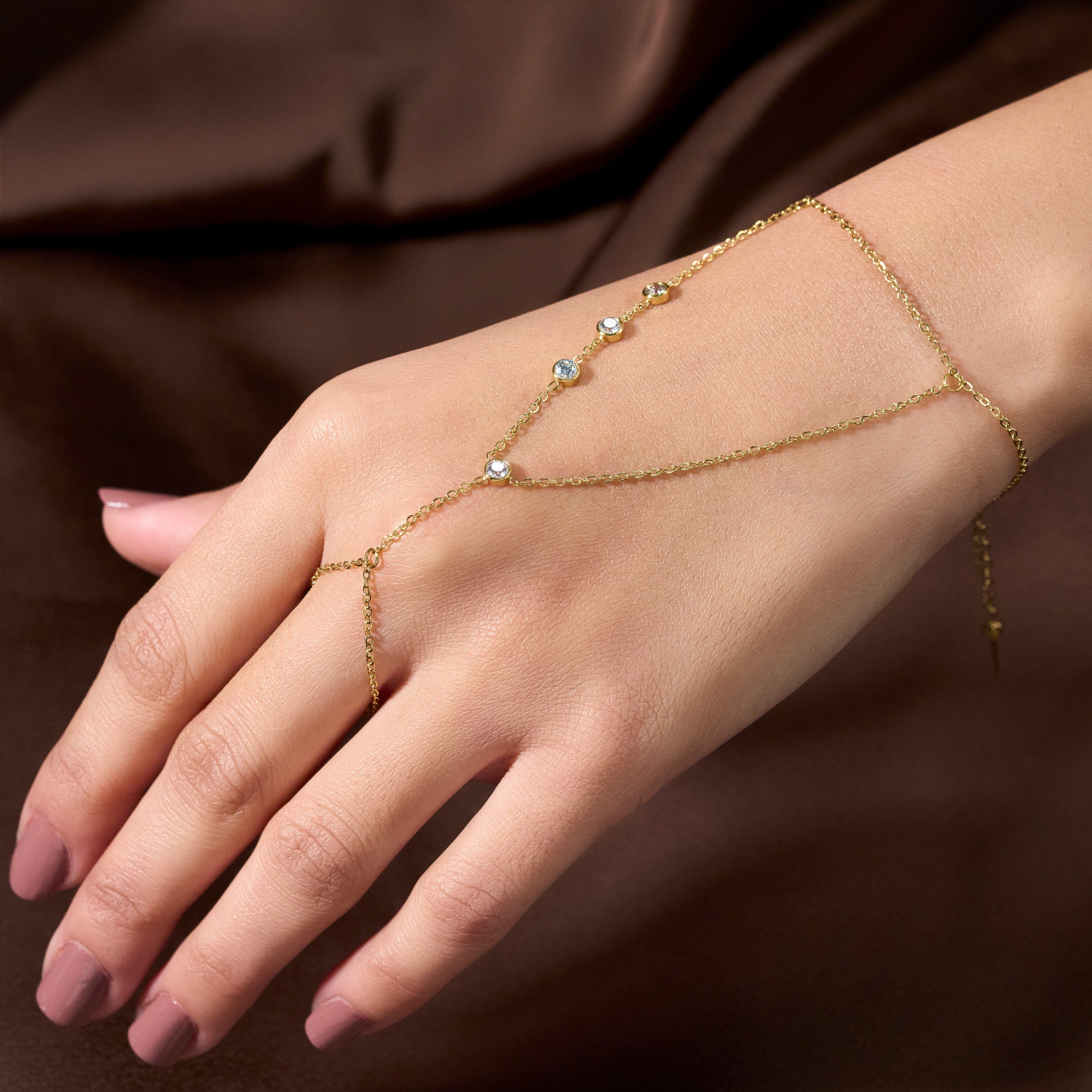 Prism Gold Ring Chain Bracelet