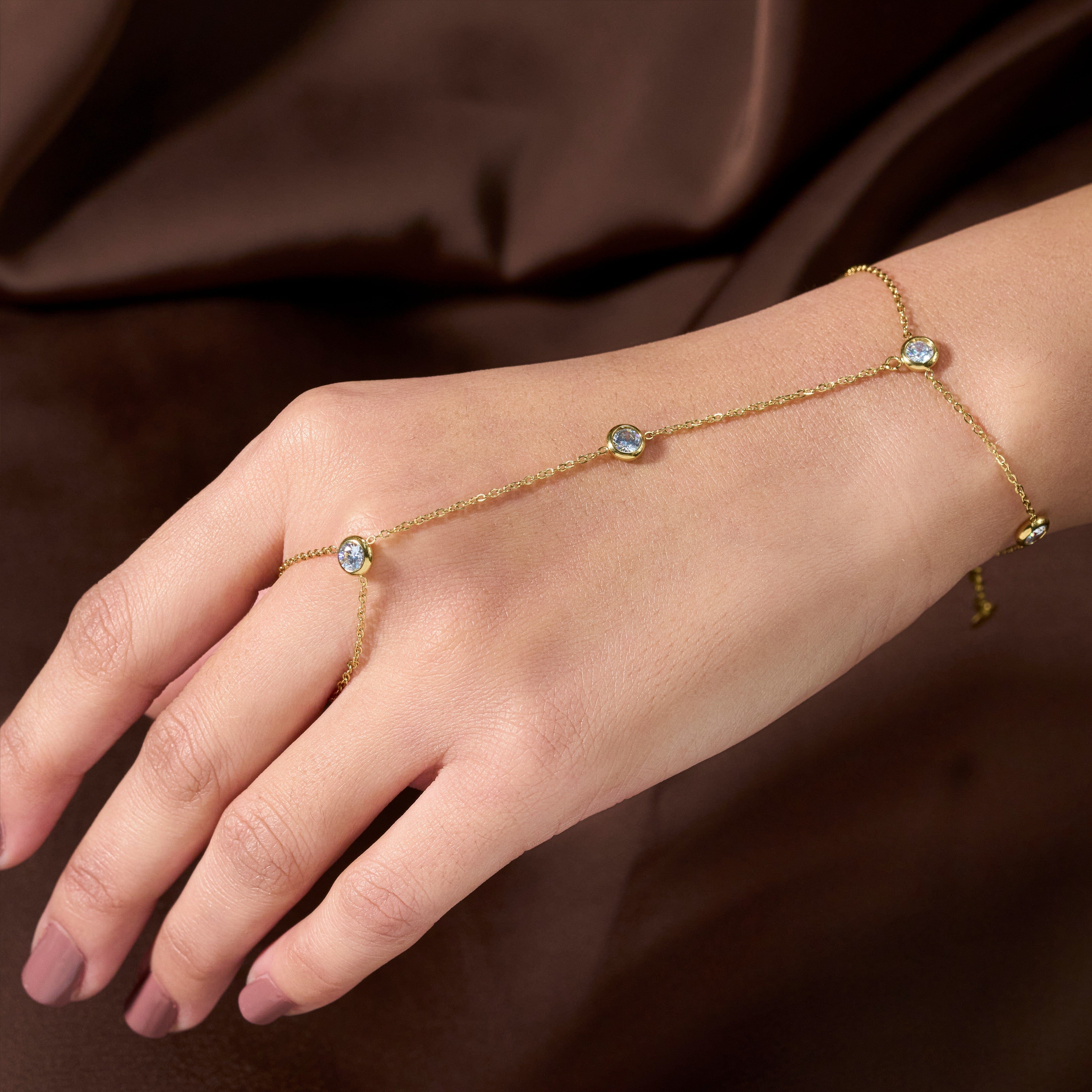Celestial Ring Chain Bracelet