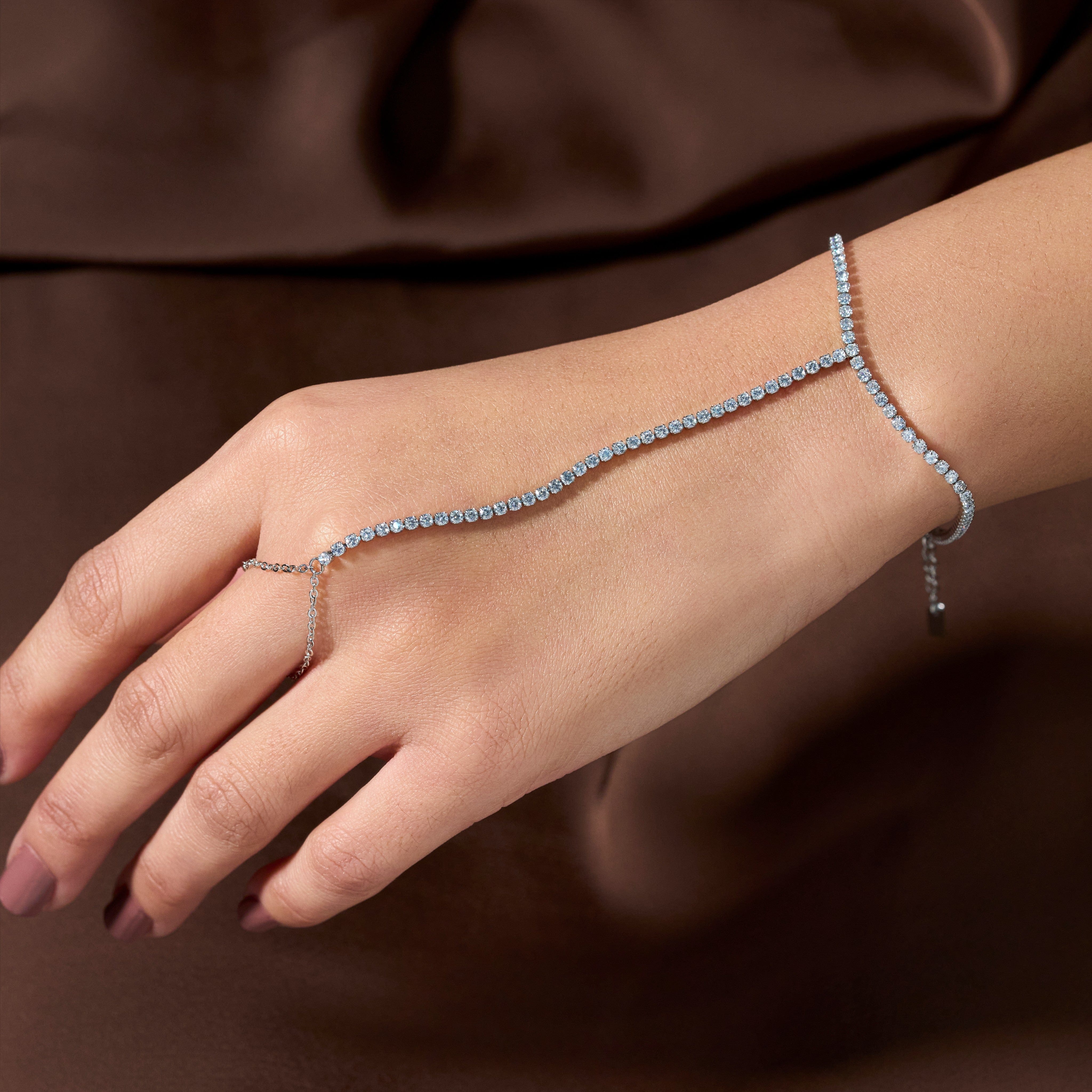 Sliver Tide Ring Chain Bracelet